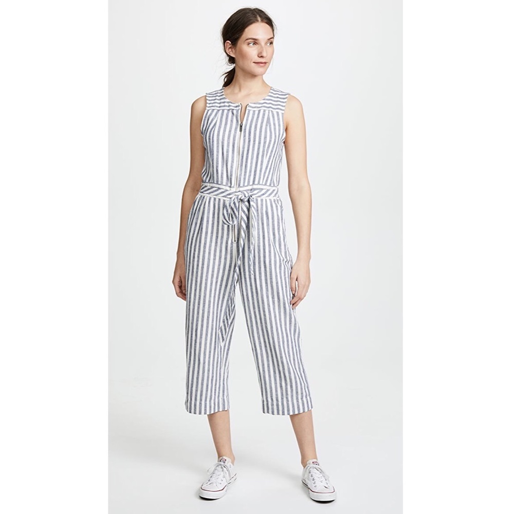 Splendid Women’s Off White & Blue Striped Jumpsuit
